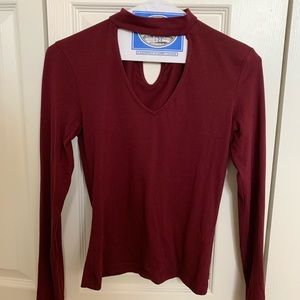 Burgundy going out top